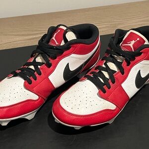 Nike Jordan 1 Vapor Edge Football Cleats Red and White